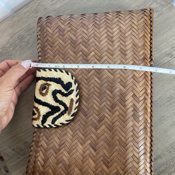 Kultura Hand Woven Brown Clutch with Embroidered Patterned Flap - Picture 8 of 9